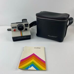 Vintage Original Polaroid SX-70 OneStep White Rainbow Stripe Land Camera TESTED